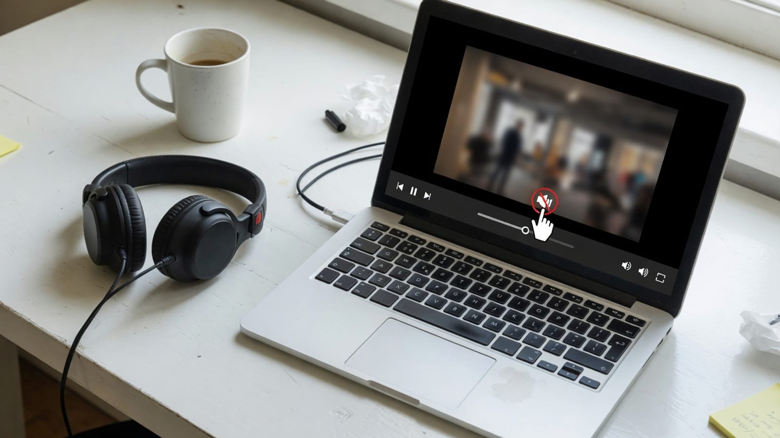 Selecting a local file to mute video in the browser
